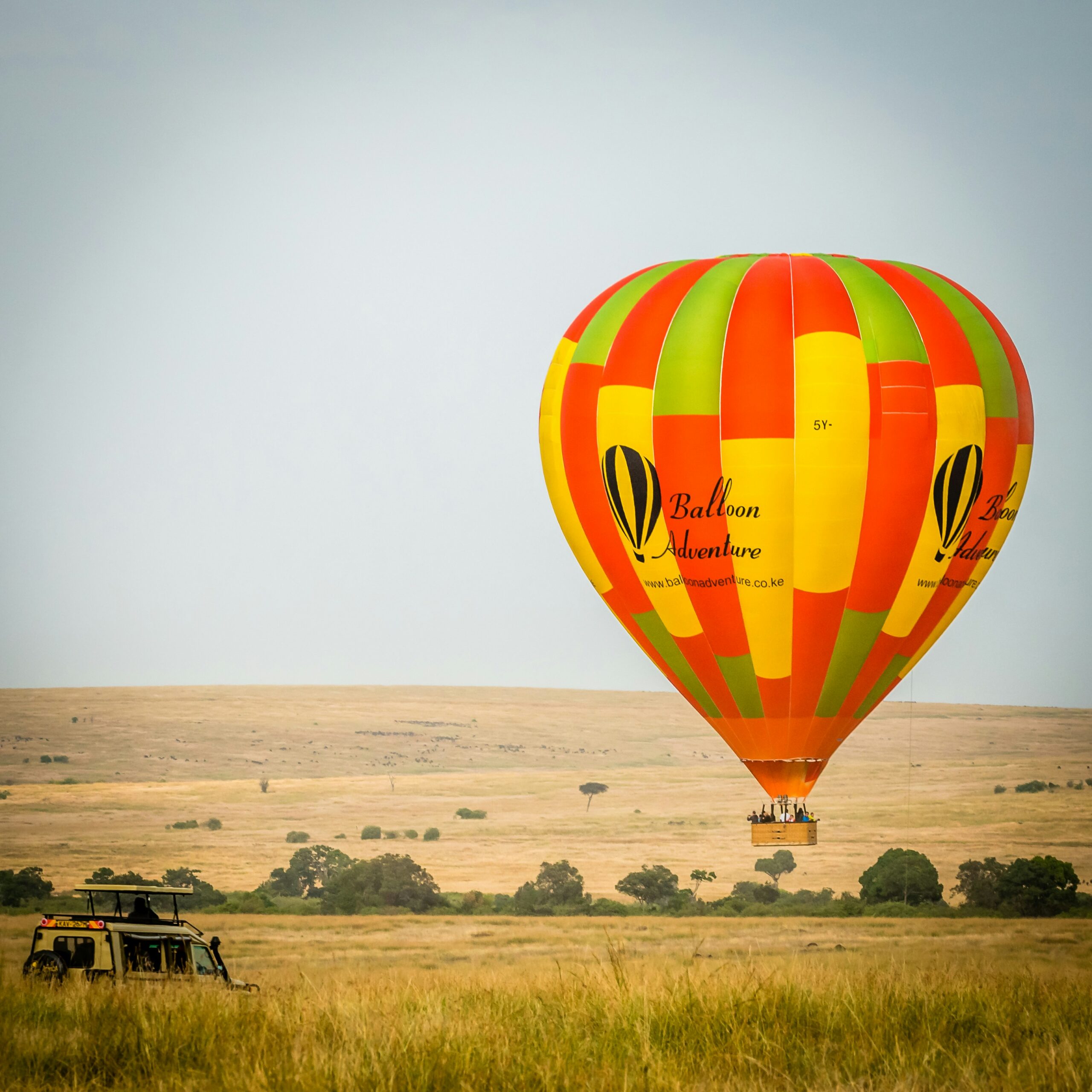 Hot air balloon safari during a luxury Kenya safari experience
