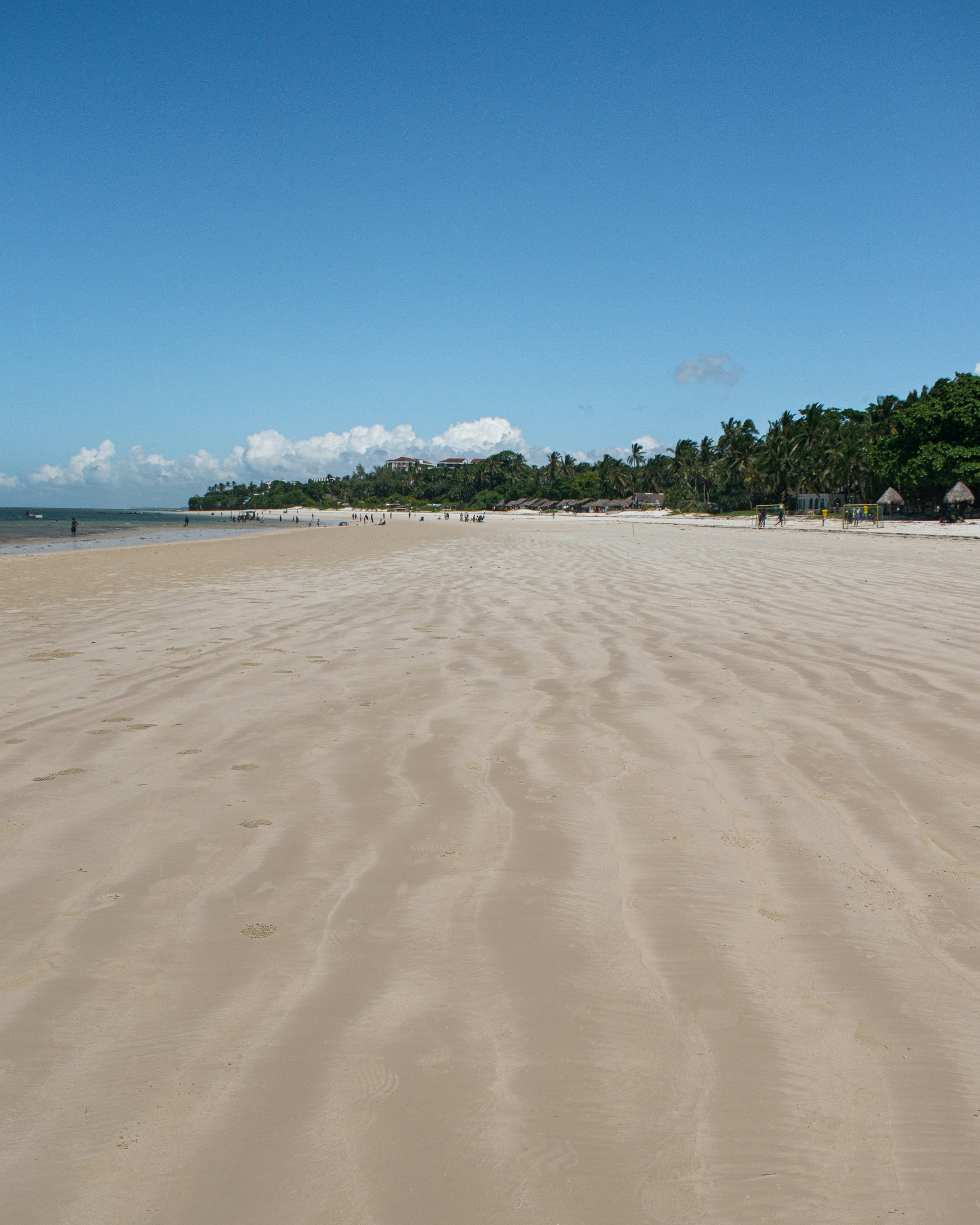 Nyali Beach in Mombasa with white sand and Indian Ocean views